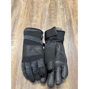 Gordini Camber Mens Medium Ski Snowboard Gloves Black Gray Leather 4G4171